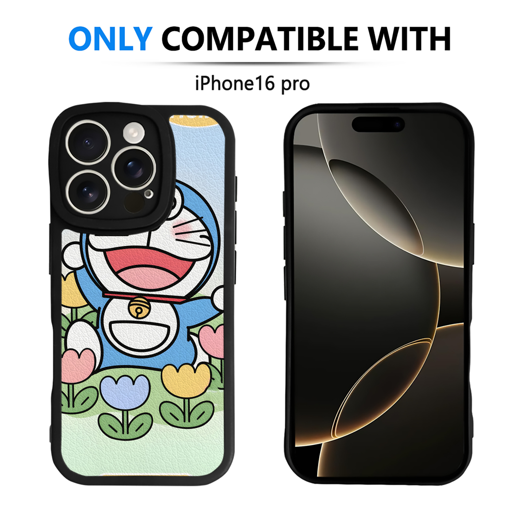 （画像用） ドラえもん Doraemon 【iPhone 16シリーズ対応】シリコンスマホケース（レザー調） 材質：シリコン